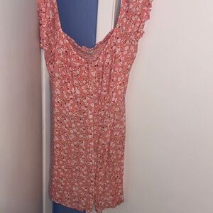 Floral Scoop Neck Women's dress in Coral Pink XL Aeropostale